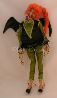 Mark Roberts WITCH WITH BAT WINGS Lrg Green 18" NWT